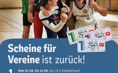 Macht mit und sammelt für uns bei Rewe Vereinsscheine!